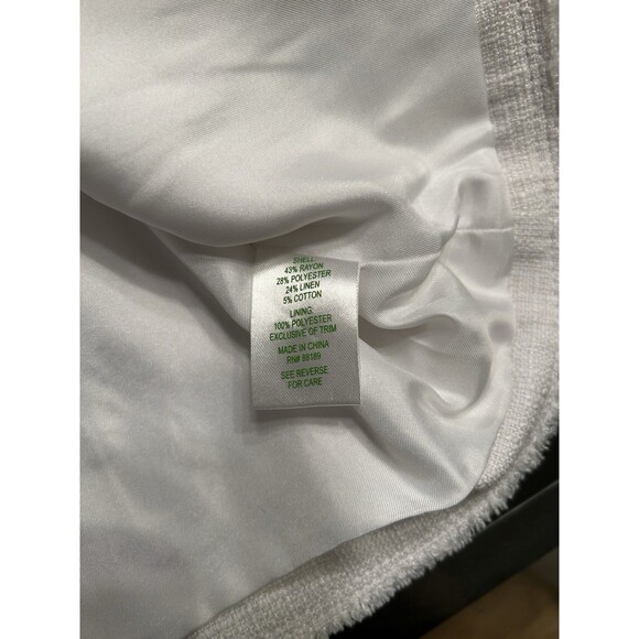 lilly pulitzer Millie Tweed Jacket White Linen Blend Womens medium - Picture 10 of 13